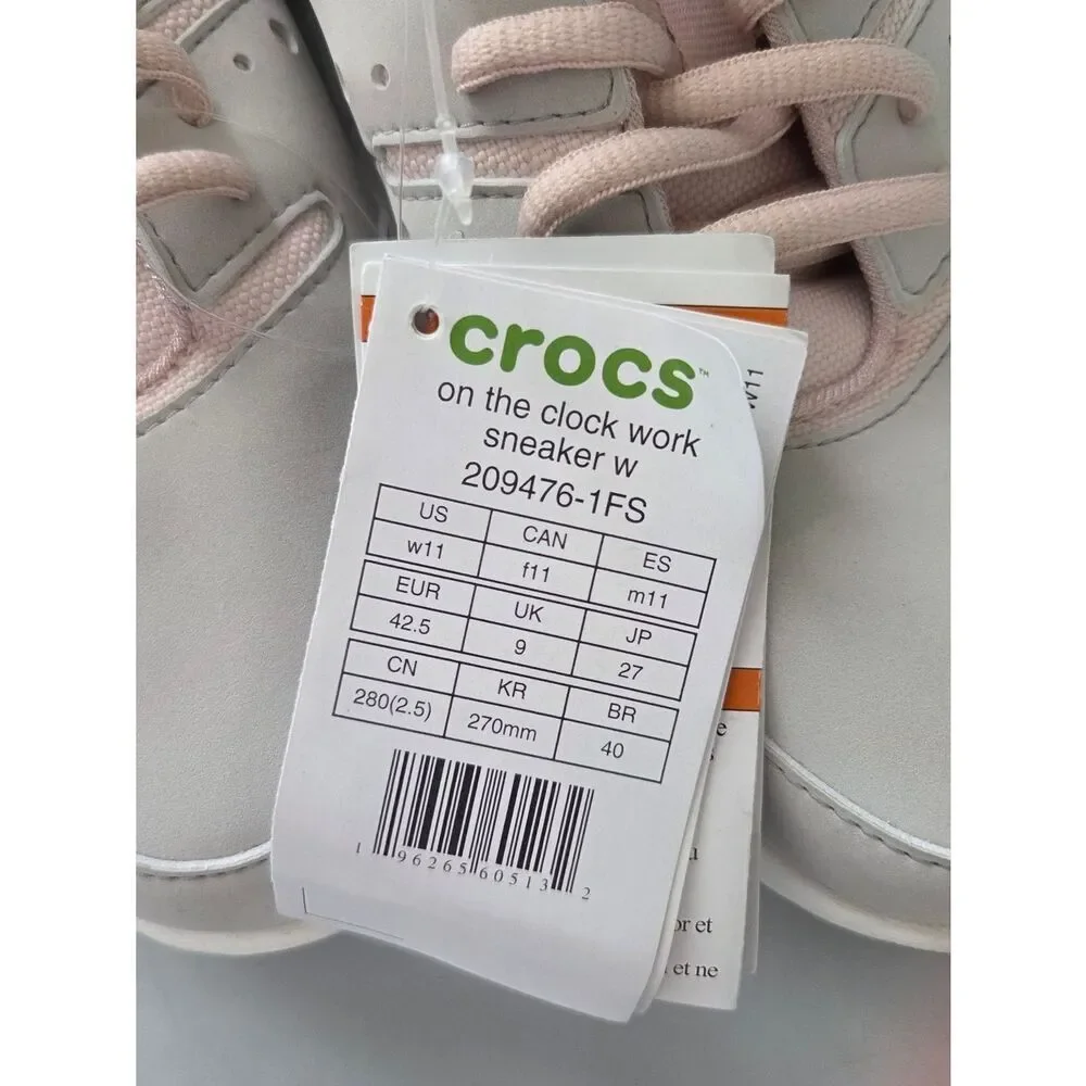 CROCS Women’s Athletic Sneakers in Light Pink and Light Gray